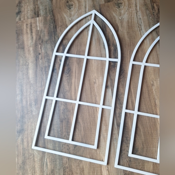 White Metal Window Frame Wall Decor Set Of 2 - Picture 3 of 10